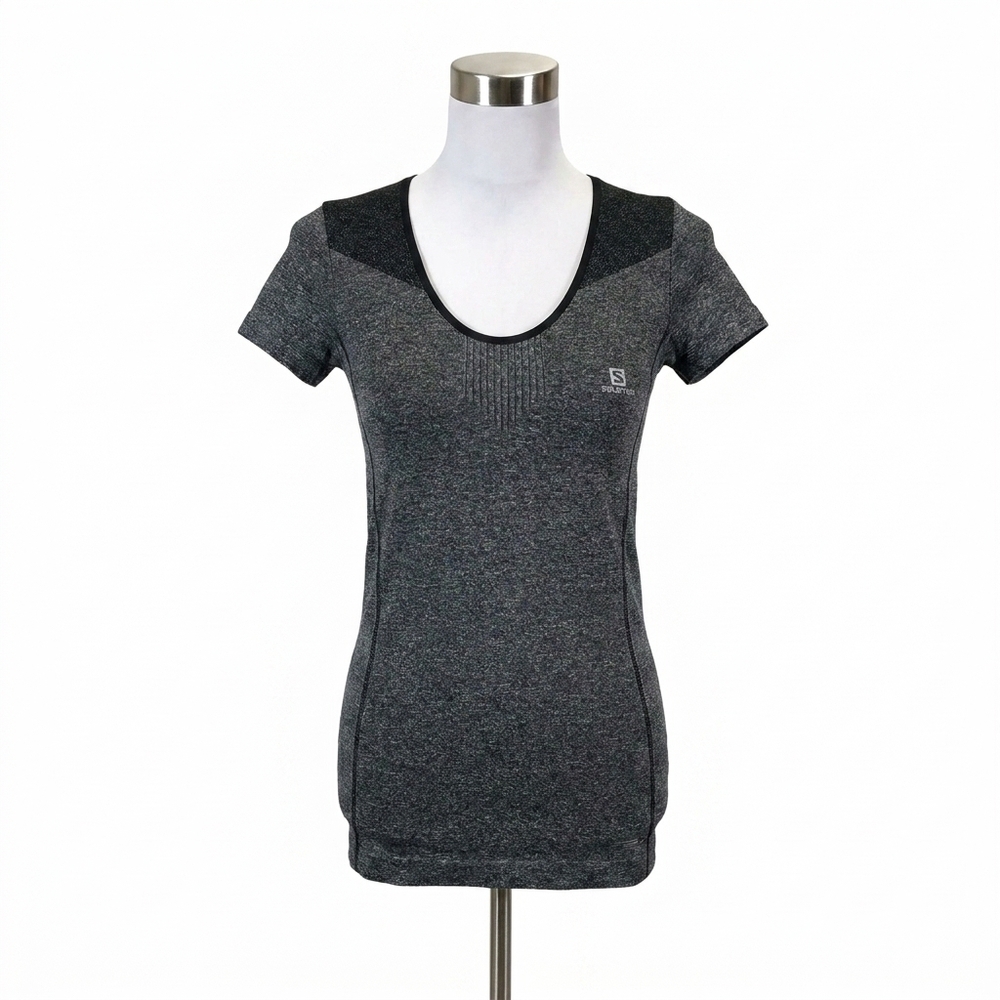 NEW SALOMON women's elevate short sleeve seamless tee in black
